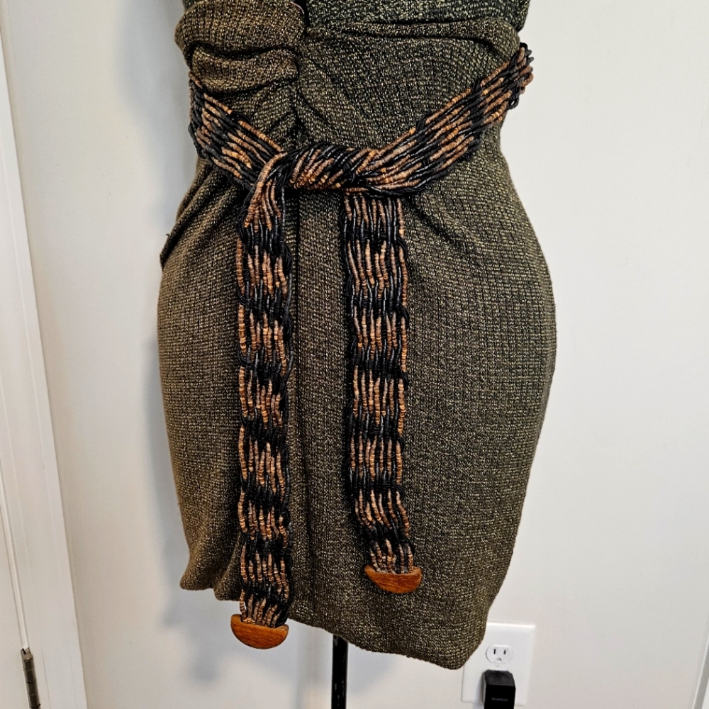 Vintage Boho Western Beaded Adjustable Black/Brown Fashion Belt